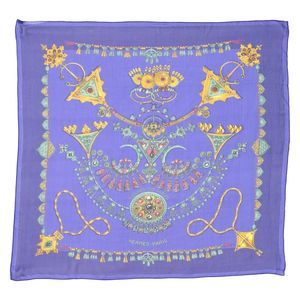 Hermes Parures Des Sables Scarf	Printed Silk	90 Blue